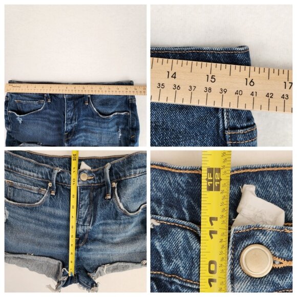 Good American Women's Good 90's Denim Blue Jean Cuttoff Shorts Size 10/30 - Picture 7 of 8